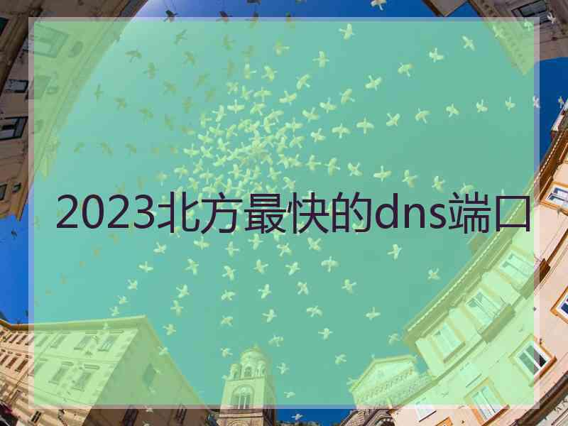 2023北方最快的dns端口